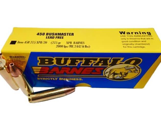 Buffalo Bore 450 Bushmaster Ammo 275 Grain Barnes XPB Solid Hollow Point Lead Free