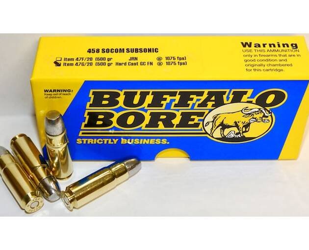 Buffalo Bore 458 Socom Ammo 500 Grain Flat Nose