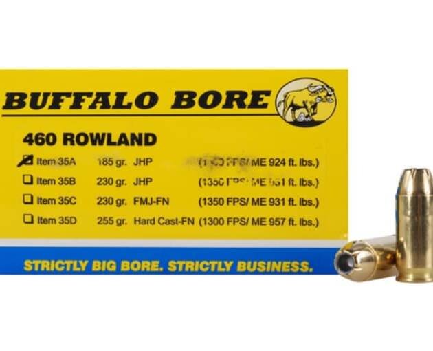 Buffalo Bore 460 Rowland Ammo 185 Grain Jacketed Hollow Point
