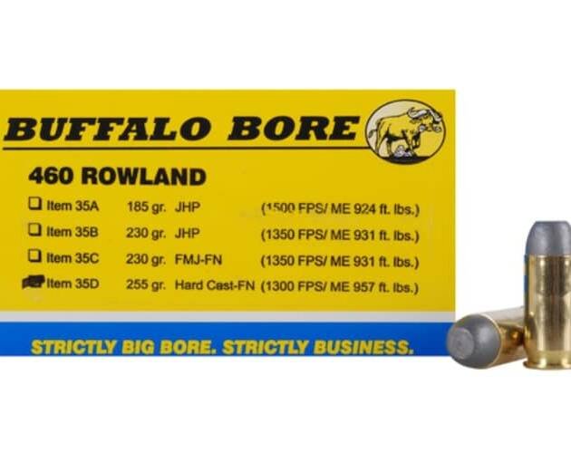 Buffalo Bore 460 Rowland Ammo 255 Grain Flat Nose