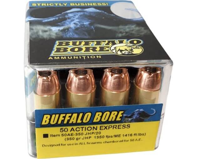 Buffalo Bore 50 Action Express Ammo 350 Grain Jacketed Hollow Point