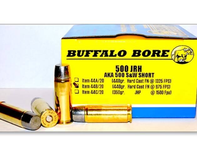Buffalo Bore 500 JRH (500 S&W Short) Ammo 440 Grain Flat Nose Low Recoil