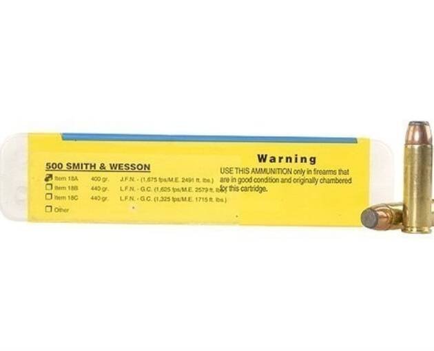 Buffalo Bore 500 S&W Magnum Ammo 400 Grain Jacketed Flat Nose