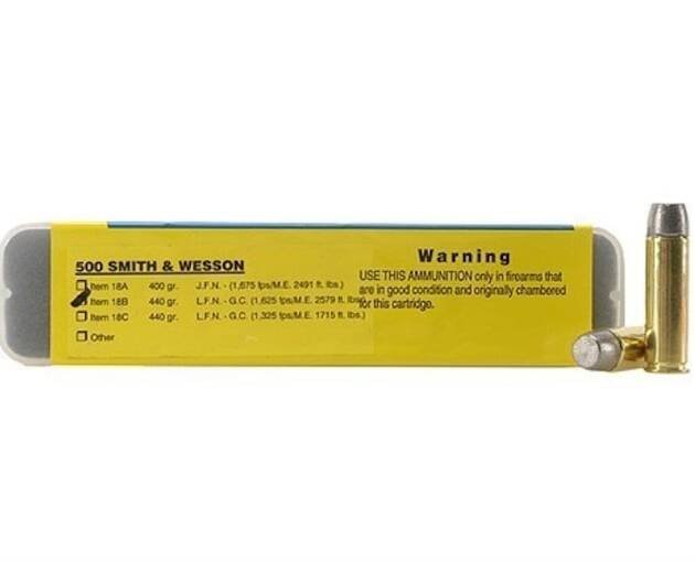 Buffalo Bore 500 S&W Magnum Ammo 440 Grain High Velocity Flat Nose Box of 200
