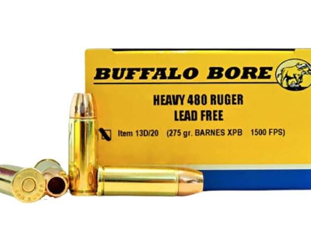 Buffalo Bore Heavy 480 Ruger Ammo 275 Grain Barnes XPB Solid Hollow Point Lead Free