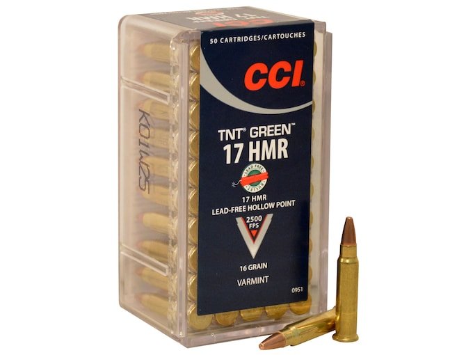CCI 17 Hornady Magnum Rimfire (HMR) Ammo 16 Grain Solid Hollow Point