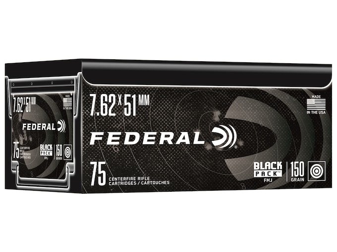 Federal Black Pack 7.62x51mm NATO Ammo 150 Grain Full Metal Jacket