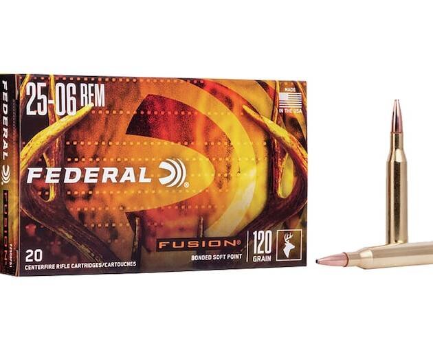 Federal Fusion 25-06 Remington Ammo 120 Grain Bonded Round Nose