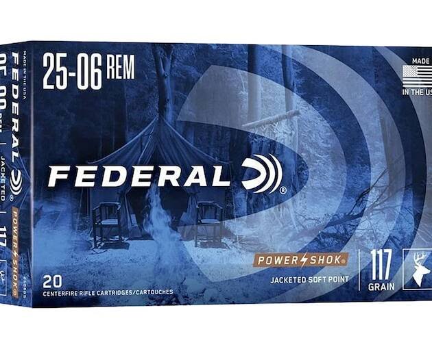 Federal Power-Shok 25-06 Remington Ammo 117 Grain Jacketed Soft Point