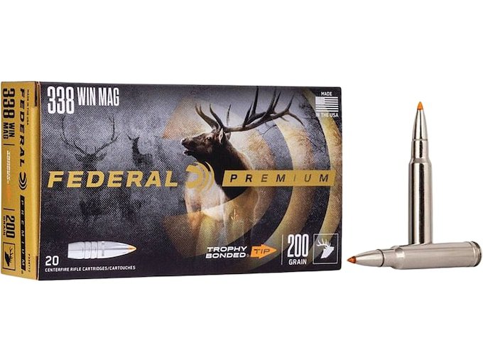 Federal Premium 338 Winchester Magnum Ammo 200 Grain Trophy Bonded Polymer Tip