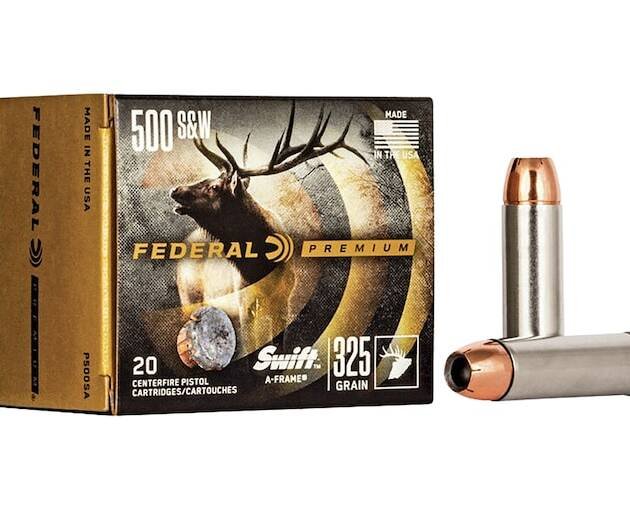 Federal Premium 500 S&W Magnum Ammo 325 Grain Swift A-Frame Bonded Jacketed Hollow Point