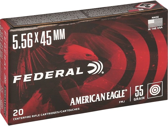 Federal Premium American Eagle 5.56x45mm NATO Ammo 55 Grain Full Metal Jacket