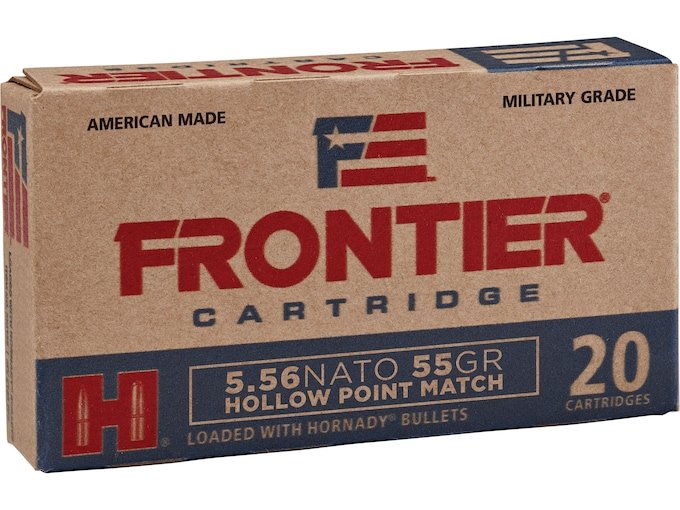 Frontier Cartridge Military Grade 5.56x45mm NATO Ammo 55 Grain Hornady Match Jacketed Hollow Point