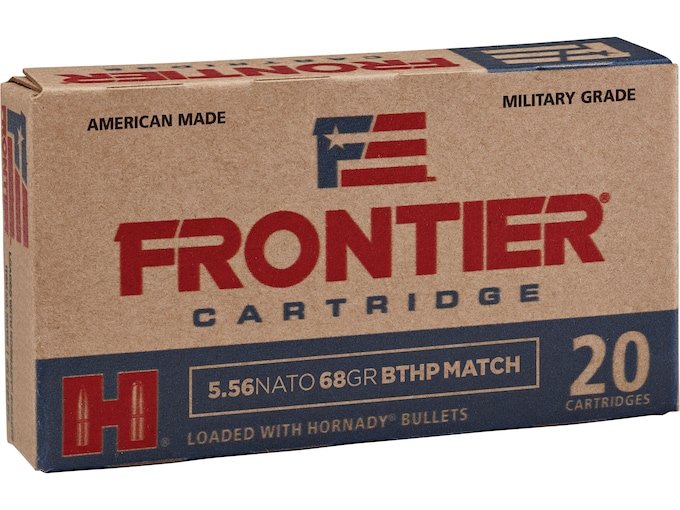 Frontier Cartridge Military Grade 5.56x45mm NATO Ammo 68 Grain Hornady Match Jacketed Hollow Point
