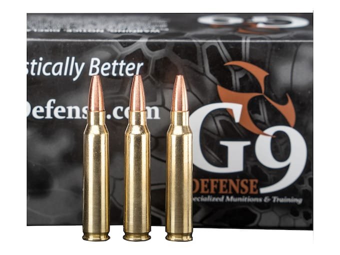 G9 Defense 5.56x45mm NATO Ammo 54 Grain Solid Hollow Point Lead Free