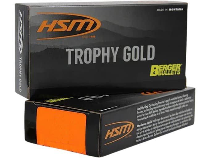 HSM Trophy Gold 25 Winchester Super Short Magnum (WSSM) Ammo 115 Grain Berger Hunting VLD (Very Low Drag) Jacketed Hollow Point