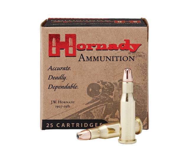 Hornady Custom 218 Bee Ammo 45 Grain Hornady HP Jacketed Hollow Point Box of 500