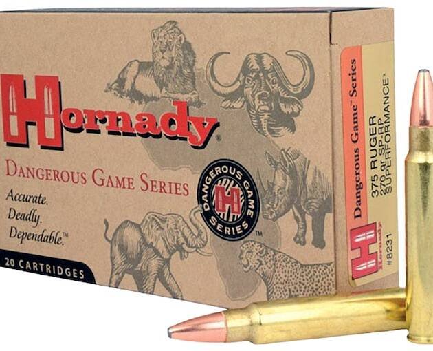 Hornady Dangerous Game Superformance 375 Ruger Ammo 270 Grain Hornady Interlock Jacketed Soft Point