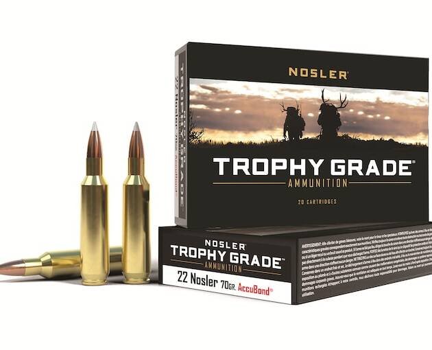 Nosler Trophy Grade 22 Nosler Ammo 70 Grain Nosler AccuBond Bonded Polymer Tip