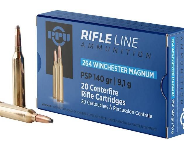 PPU 264 Winchester Magnum Ammo 140 Grain Jacketed Soft Point