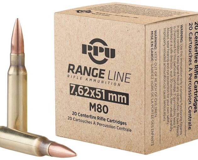 PPU Range 7.62x51mm NATO Ammo 145 Grain Full Metal Jacket