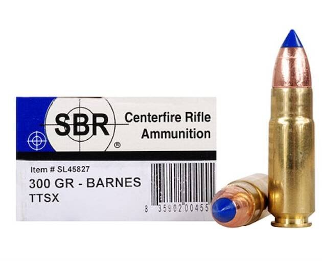 SBR 458 Socom Ammo 300 Grain Barnes Tipped Triple-Shock X Polymer Tip Lead Free