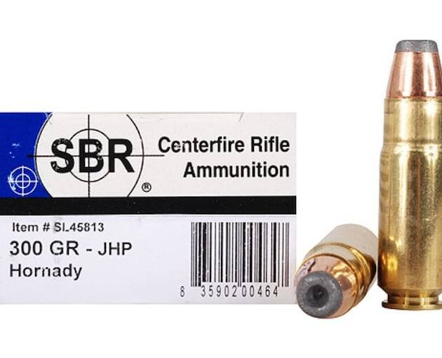 SBR 458 Socom Ammo 300 Grain Hornady Interlock Jacketed Hollow Point