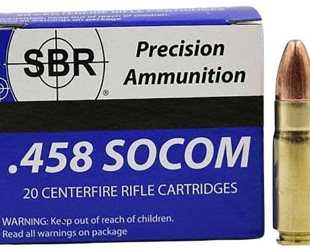 SBR 458 Socom Ammo 350 Grain Full Metal Jacket