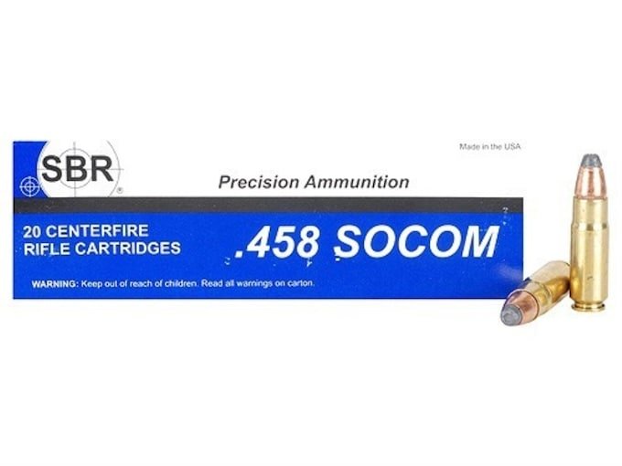 SBR 458 Socom Ammo 350 Grain Jacketed Soft Point