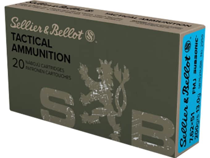 Sellier & Bellot 7.62x51mm NATO Ammo 200 Grain Full Metal Jacket