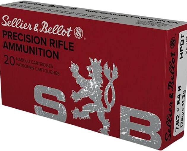 Sellier & Bellot 7.62x54mm Rimmed Russian Ammo 174 Grain Jacketed Hollow Point