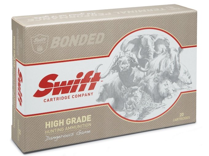 Swift High Grade Dangerous Game Hunting 458 Winchester Magnum Ammo 500 Grain Swift A-Frame Bonded Round Nose