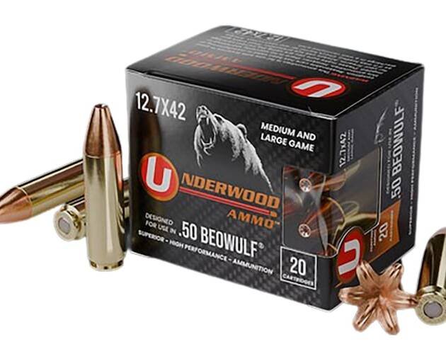 Underwood 50 Beowulf Ammo 375 Grain Barnes XPB Solid Hollow Point Lead Free