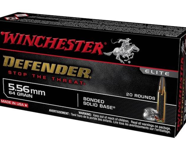 Winchester Defender 5.56x45mm NATO Ammo 64 Grain Bonded Jacketed Hollow Point