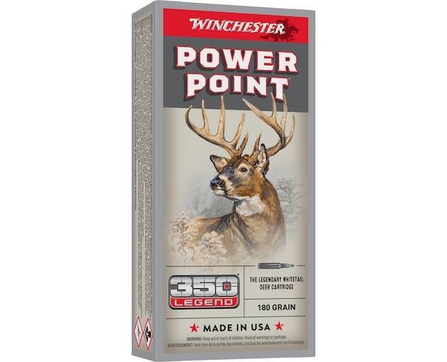 Winchester Power Point 350 Legend Ammo 180 Grain Jacketed Soft Point