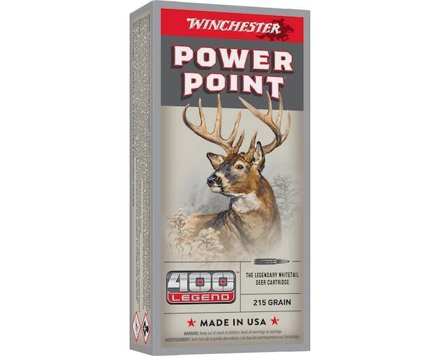 Winchester Power Point 400 Legend Ammo 215 Grain Jacketed Soft Point Box of 20