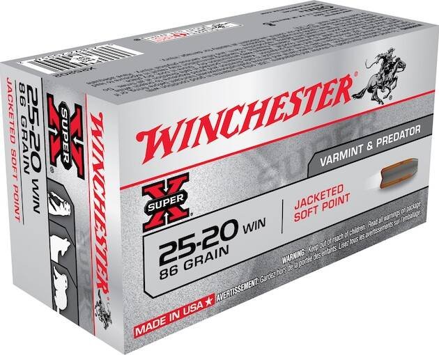 Winchester Super X 25-20 WCF Ammo 86 Grain Jacketed Soft Point