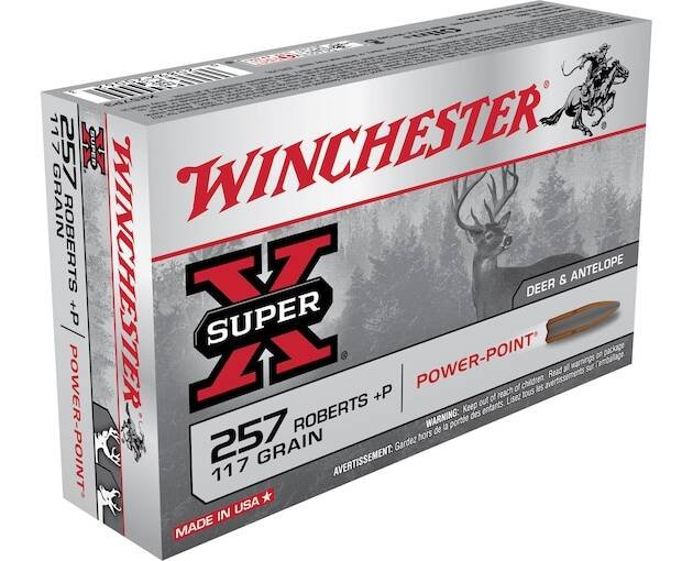 Winchester Super X 257 Roberts +P Ammo 117 Grain Winchester Power-Point Jacketed Soft Point