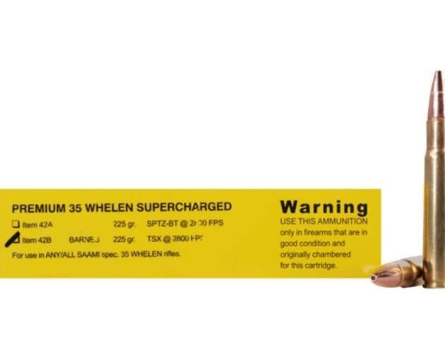 Buffalo Bore 35 Whelen Ammo 225 Grain Barnes Triple-Shock X Solid Hollow Point Lead Free