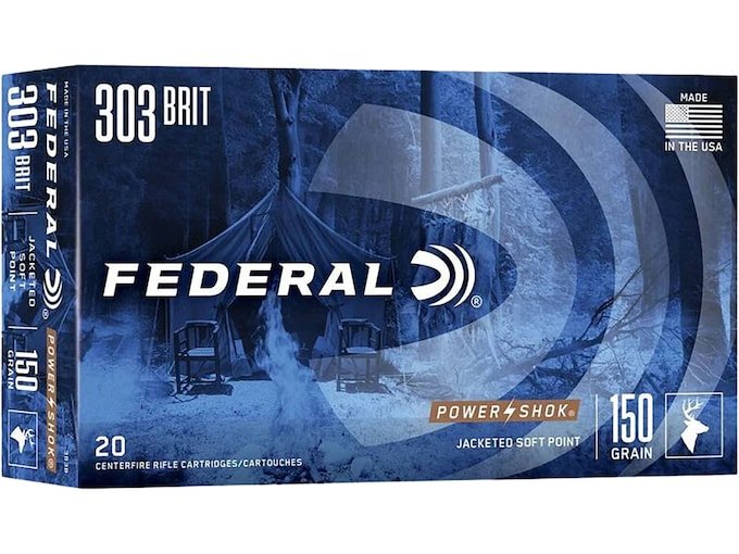 Federal Power-Shok 303 British Ammo 150 Grain Jacketed Soft Point