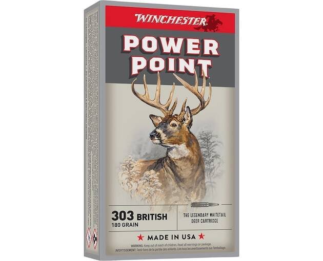Winchester Power Point 303 British Ammo 180 Grain Winchester Power-Point Jacketed Soft Point