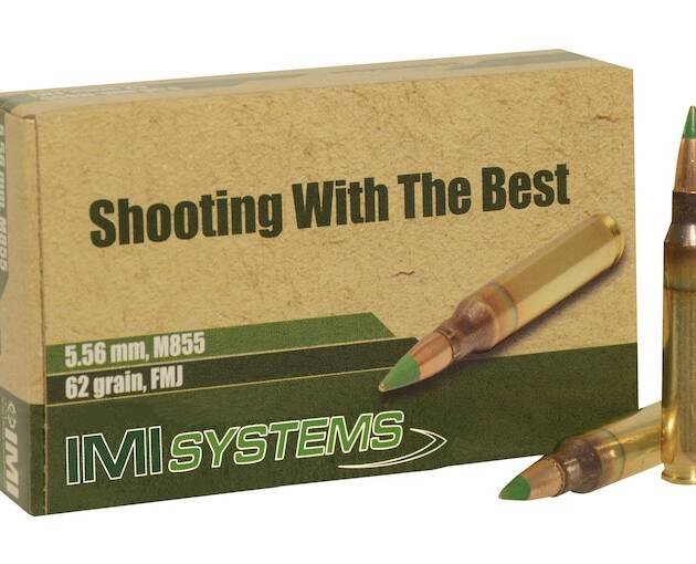 IMI M855 5.56x45mm NATO Ammo 62 Grain SS109 Penetrator Full Metal Jacket (FMJ)
