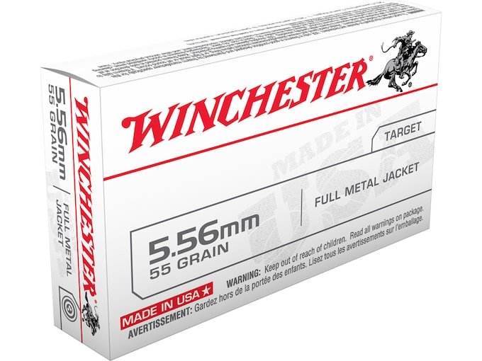 Winchester White Box USA 5.56x45mm NATO Ammo 55 Grain Full Metal Jacket