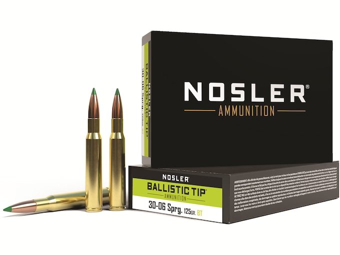Nosler BT 30-06 Springfield Ammo 125 Grain Nosler Ballistic Tip Polymer Tip Box of 500