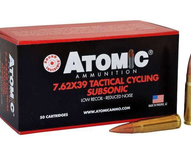 Atomic Tactical Cycling Subsonic 7.62x39mm Ammo 220 Grain Jacketed Hollow Point Box of 500