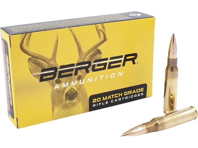 Berger Match Grade 308 Winchester Ammo 168 Grain Berger Classic Hunter Jacketed Hollow Point Box of 500