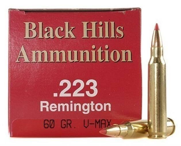 Black Hills 223 Remington Ammo 60 Grain Hornady V-Max Polymer Tip Box of 500