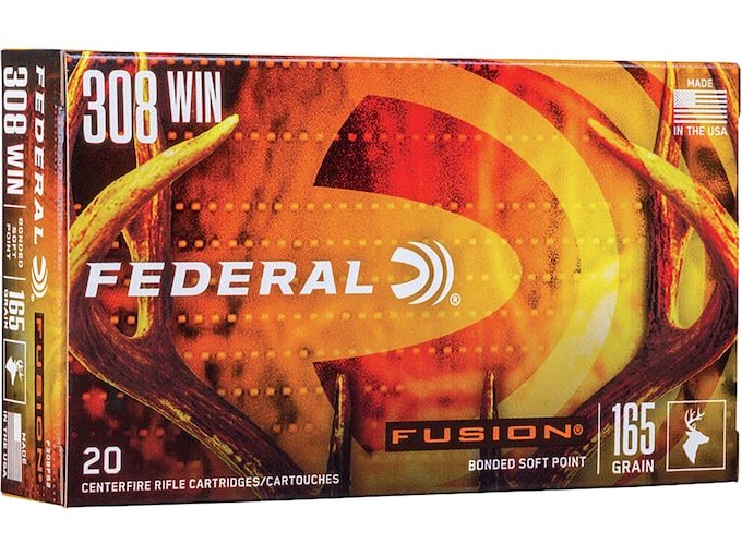 Federal Fusion 308 Winchester Ammo 165 Grain Jacketed Soft Point Box of 500