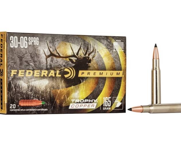Federal Premium 30-06 Springfield Ammo 165 Grain Federal Trophy Copper Polymer Tip Lead Free Box of 500