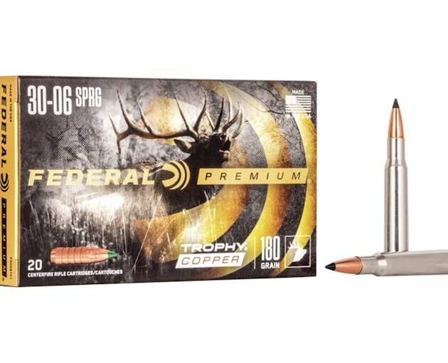 Federal Premium 30-06 Springfield Ammo 180 Grain Federal Trophy Copper Polymer Tip Lead Free Box of 20